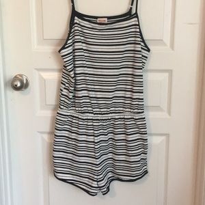 Size small Black/white stripe romper